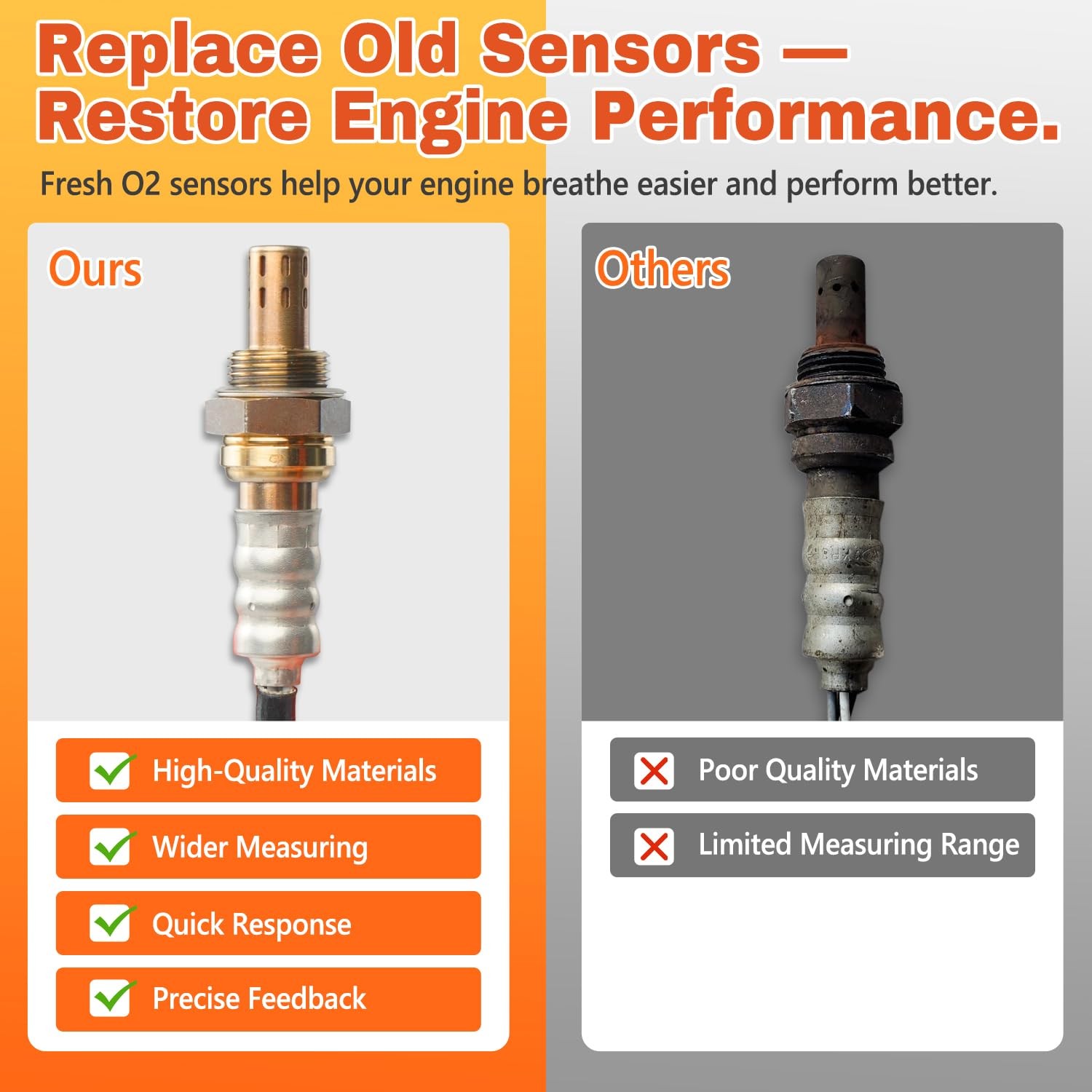 4Pcs Oxygen Sensor Upstream Downstream O2 Sensor Compatible Chrysler Jeep Dodge