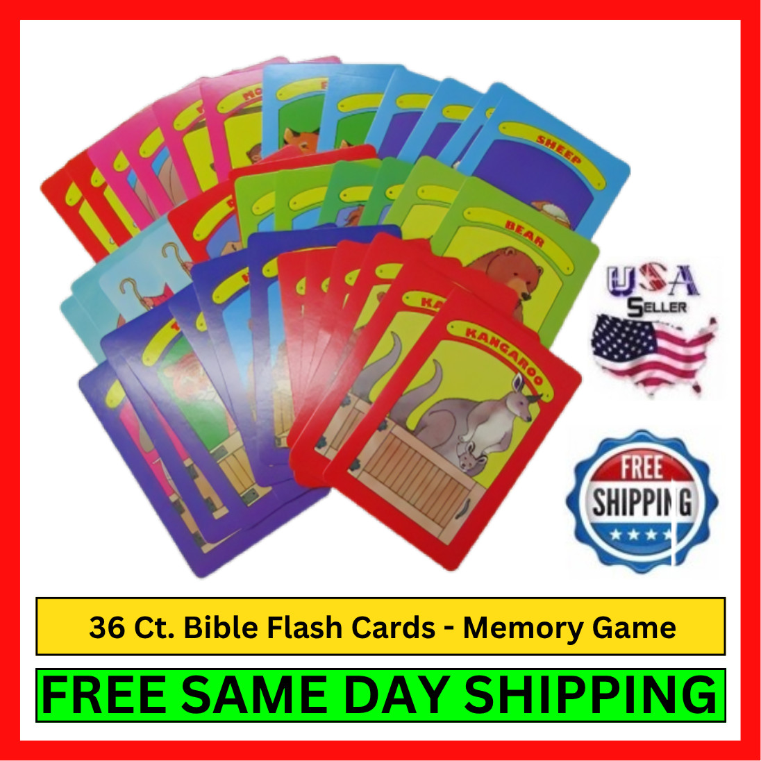 Kids Bible Flash Cards Memory Play Kit Gospel Learning Game Christian Study Tool