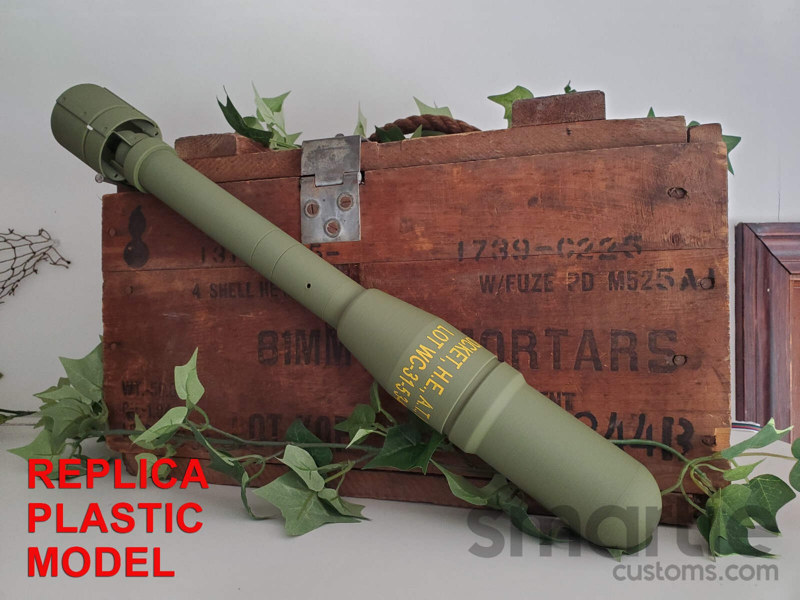 DUMMY M6A3 M7A3 2.26″ HEAT Bazooka Rocket Round – Accurate Size Plastic Replica