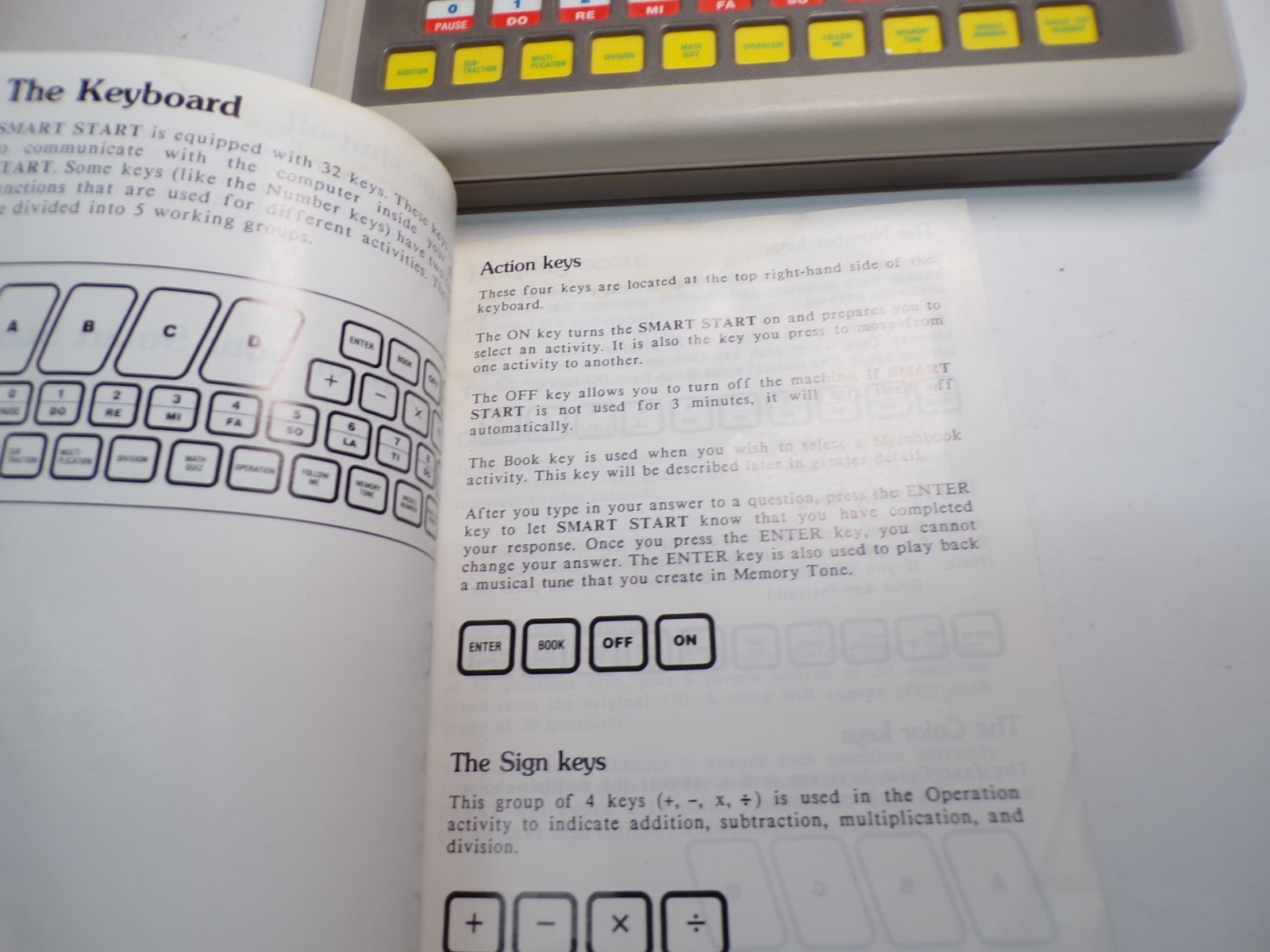 VTG Smart Start Educational Math Electronic Computer TESTED Manual and Book