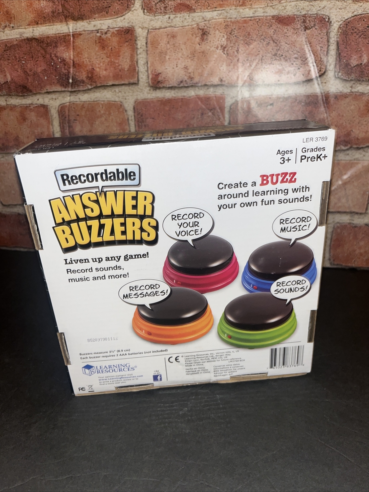 Learning Resources 4 Recordable Answer Buzzers Fun Activity Set New