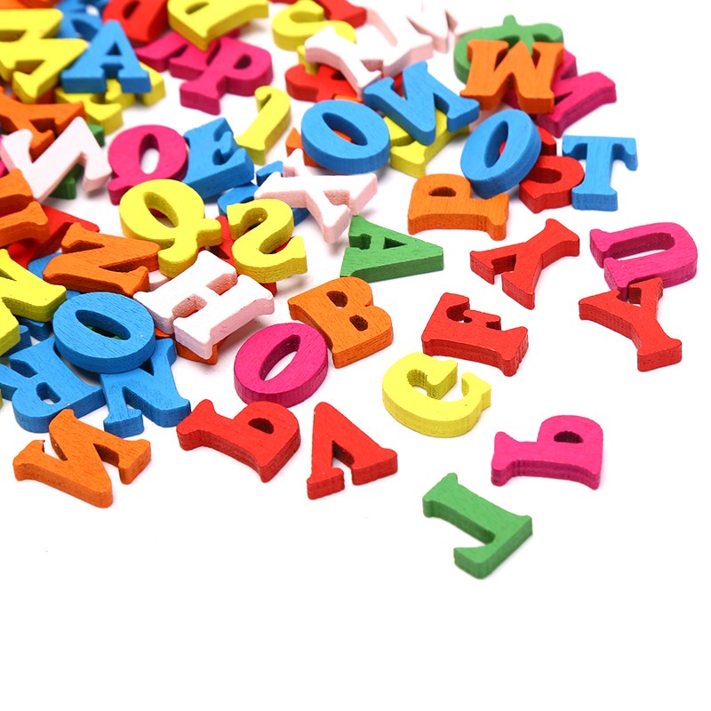 100PCS/Set Colorful Wooden Numbers Letter For Children Learning Educational Toy!