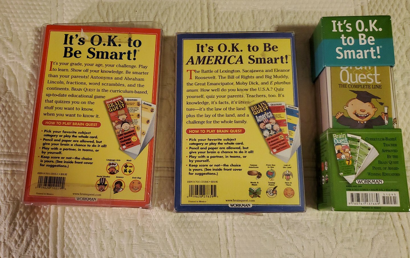5 Decks of Brain Quest Cards: ages 7-8, 9 & up, 12 & 13