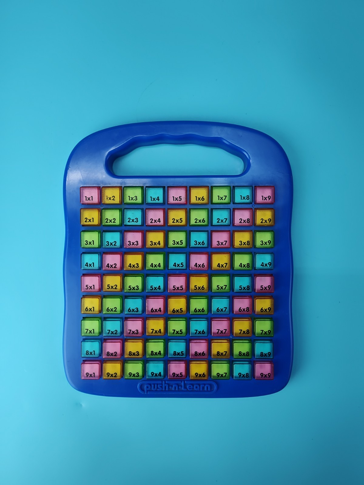 Push & Learn Colorful Multiplication Educational Learning Toy Blue Colorful