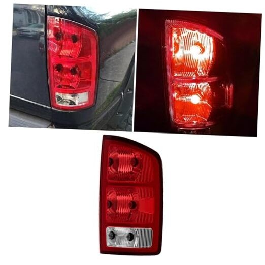 Tail Light Compatible with 2002 Single – Passenger Side (RH) Red/Clear Lens
