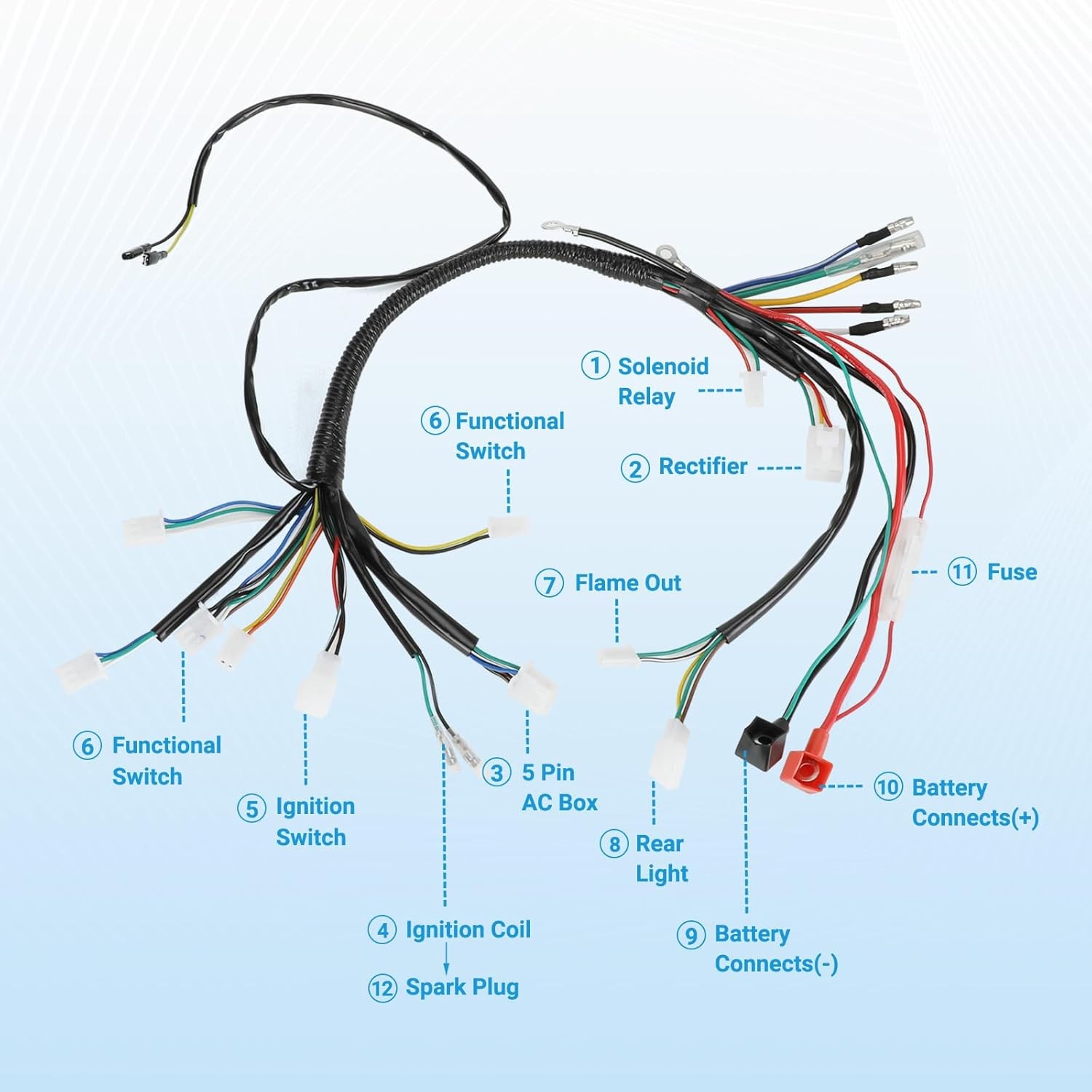 Electric Wiring Harness Kit Compatible with Taotao Coolster 110Cc 125Cc