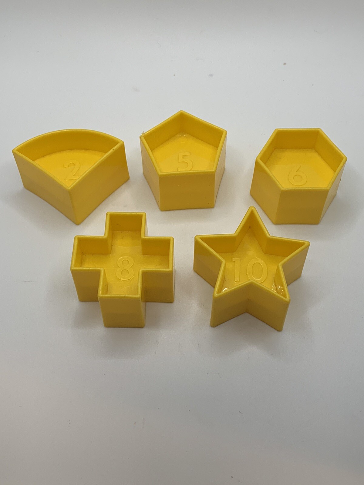 Vintage Tupperware Shape-O Toys Bright Yellow Replacement Pieces 2 5 6 8 & 10