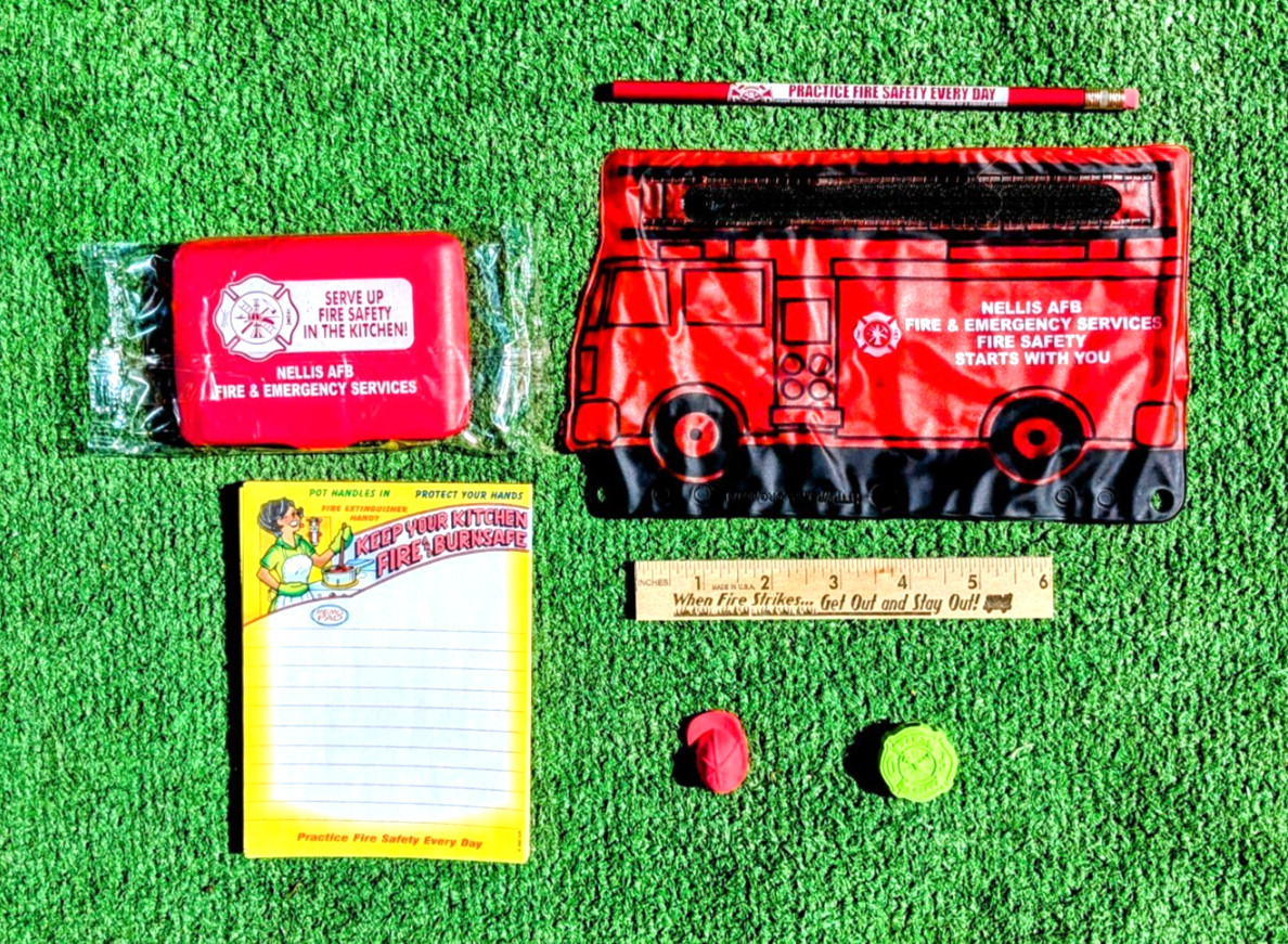 Firemen Fire Hydrant+Hat+Firetruck+Pencil+Ruler+Notepad+First Aid+Ruler Kit Set