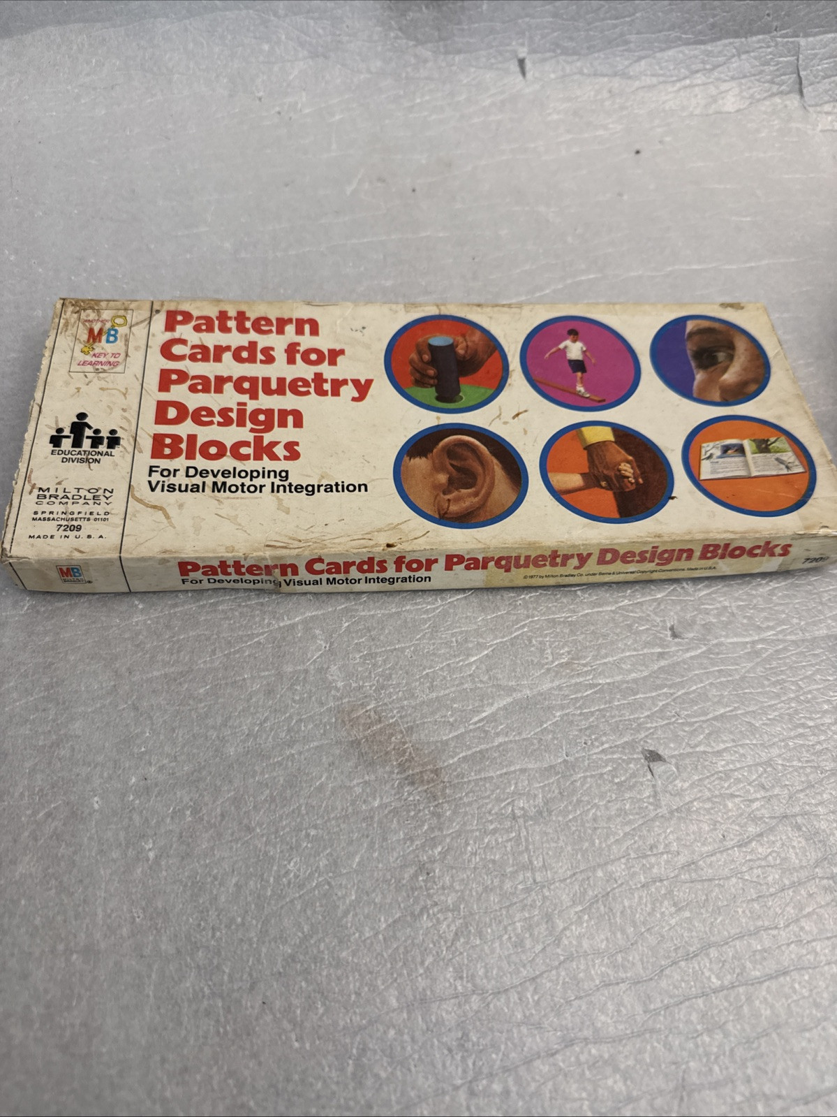 Vintage Milton Bradley Pattern Cards For Parquetry Design Blocks 7209 USA