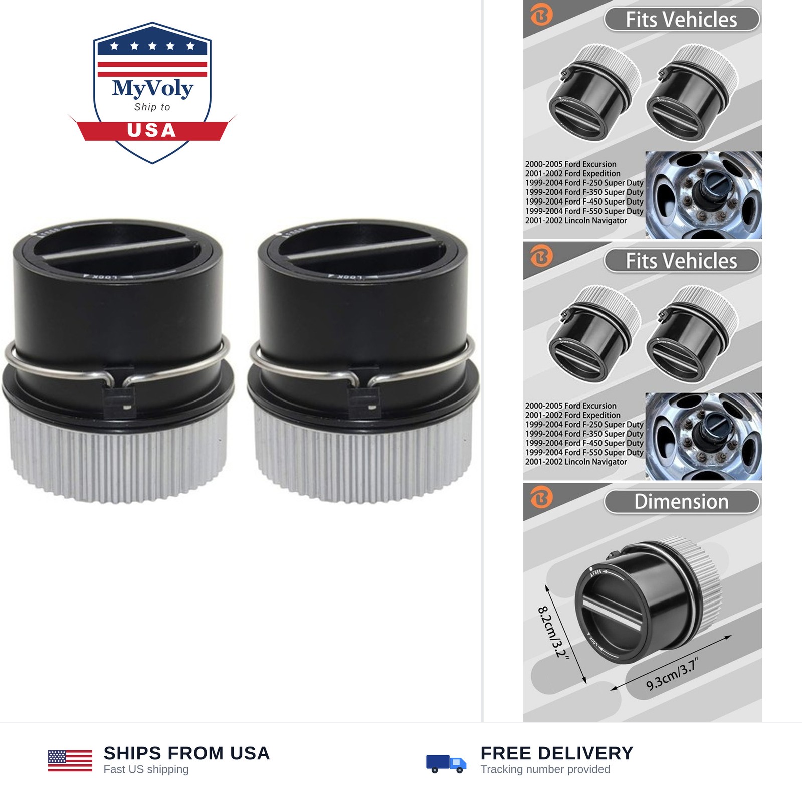 600-204 2Pcs Front 4WD Manual Locking Hub Compatible with F250 F350 F450 F550…