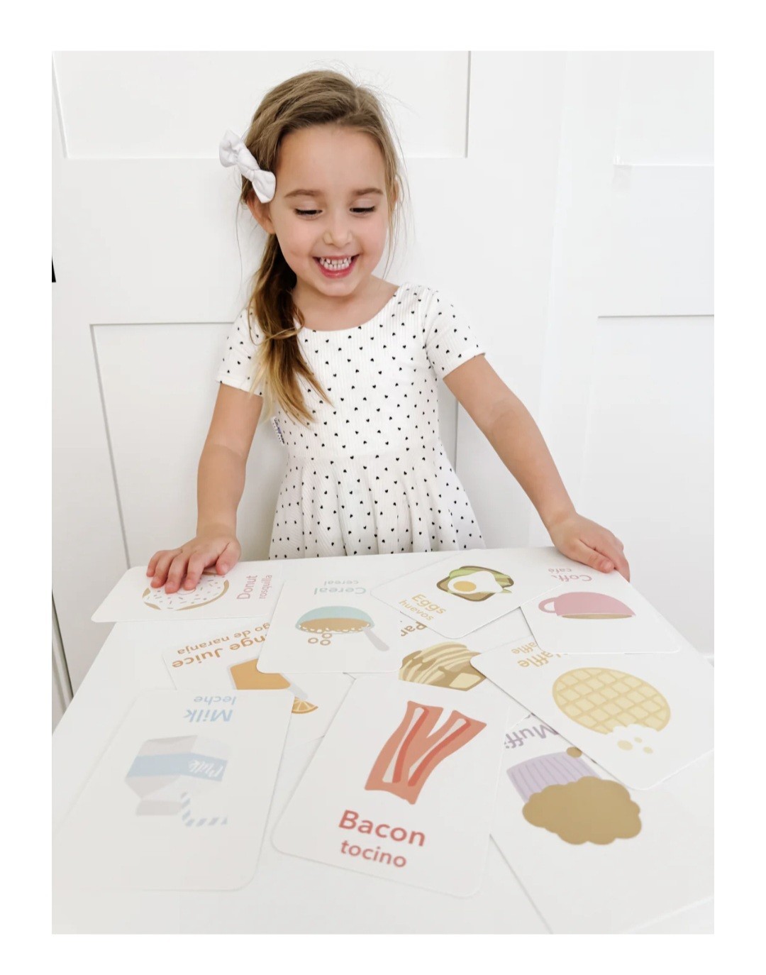 Goodnight Fox English Spanish Flash Cards For Kids Breakfast Foods Farm Animals