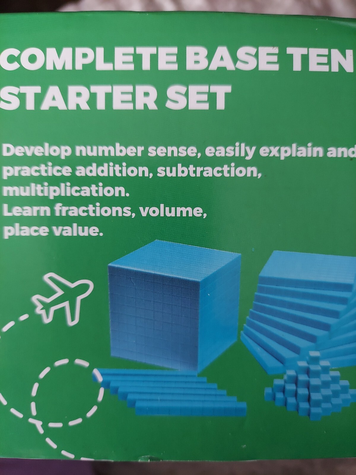 Base Ten Blocks Complete Starter Set, Counting Cubes Math Decimals 131 pc
