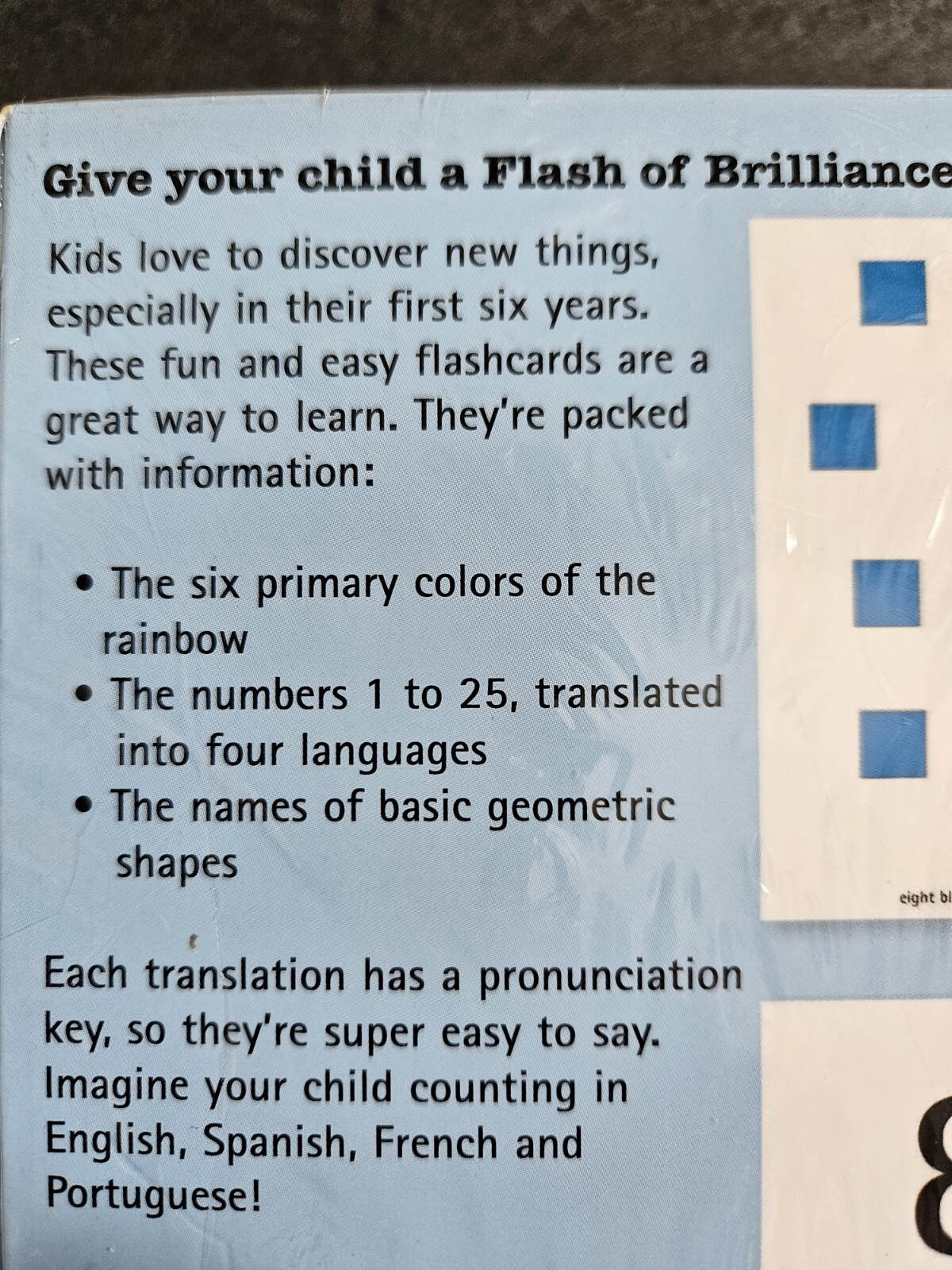 Flash Of Brilliance Numbers, Shapes, Colors Flash Cards Volume 6 First Edition
