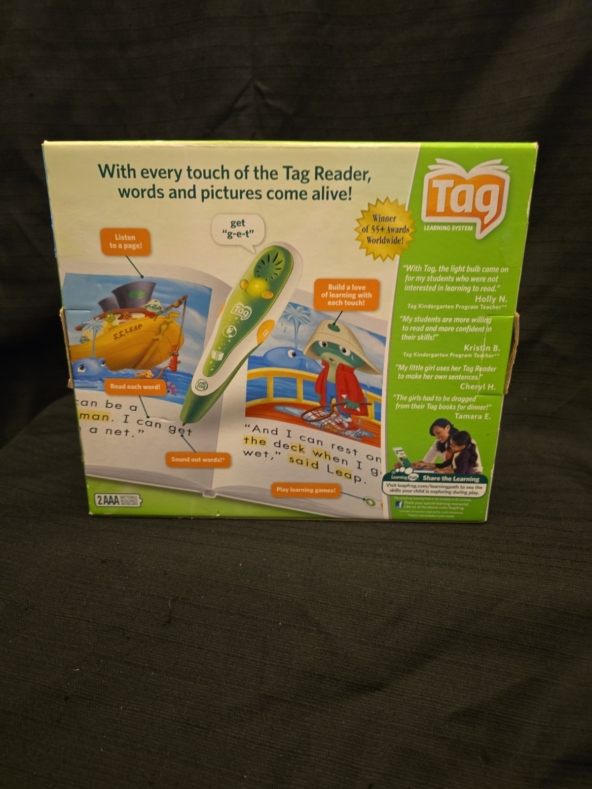LeapFrog Tag Reading System Green Stylus Bundle Set Book & Reader