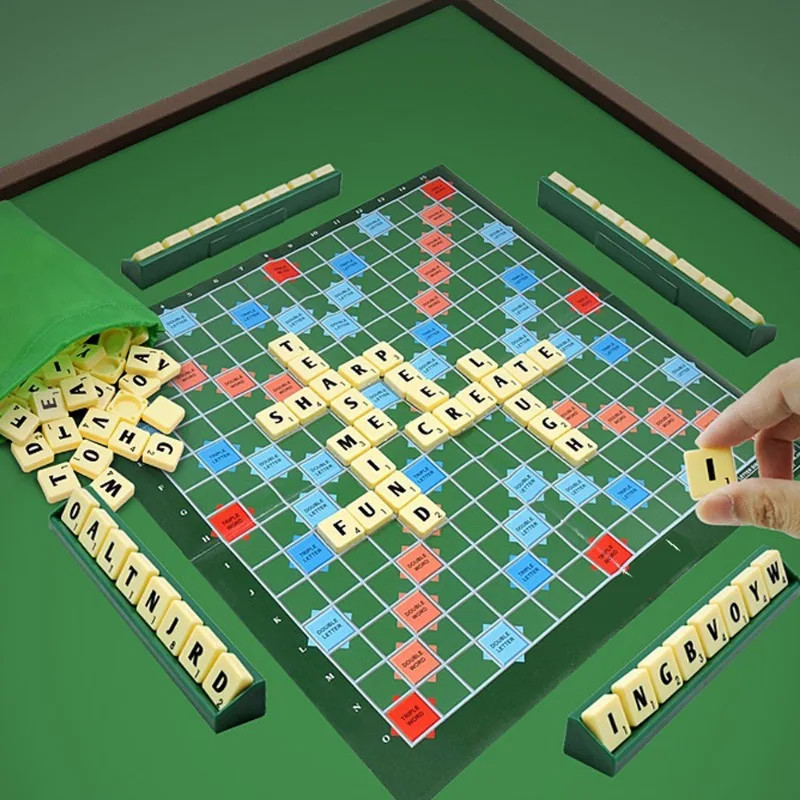 2-4 People English Spelling Solitaire Box Alphabet Chess Educational Toys Travel
