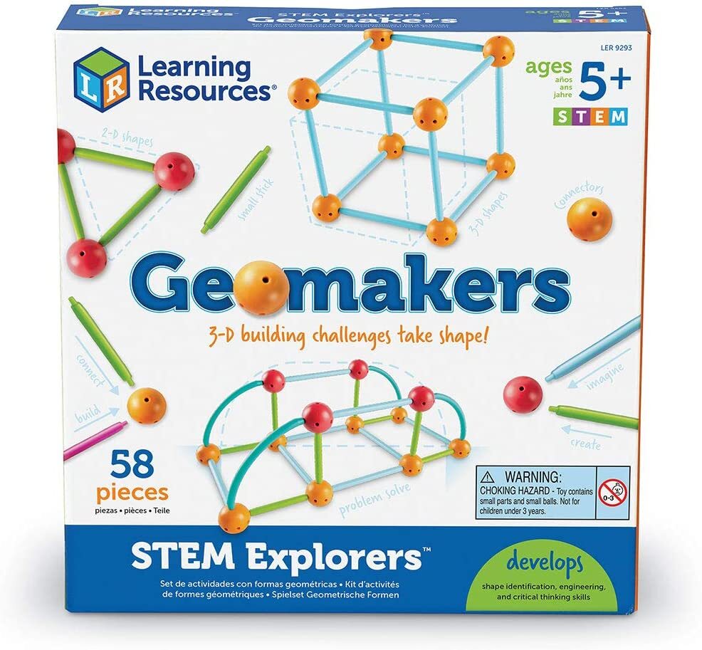 Learning Resources Stem Explorers Geomakers 58 Pcs Kids 5+ Toy 3D Building 9293