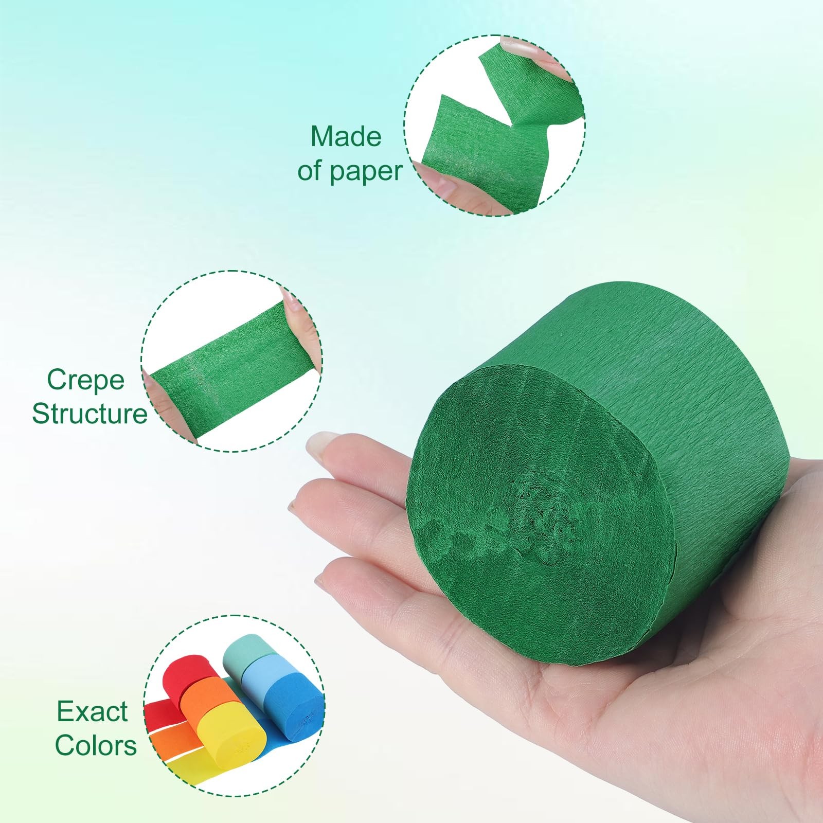Party Crepe Paper Streamers 12 Rolls 1.77 Inch x 82 Ft/Roll, multicolor