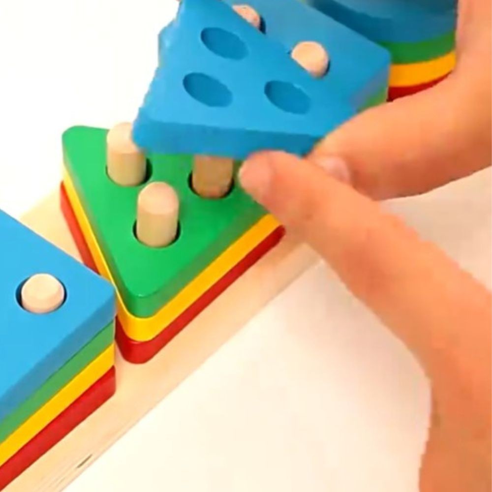 Gift Montessori Wooden Sensory Toys for Toddlers Age 1-3 Educational Puzzle