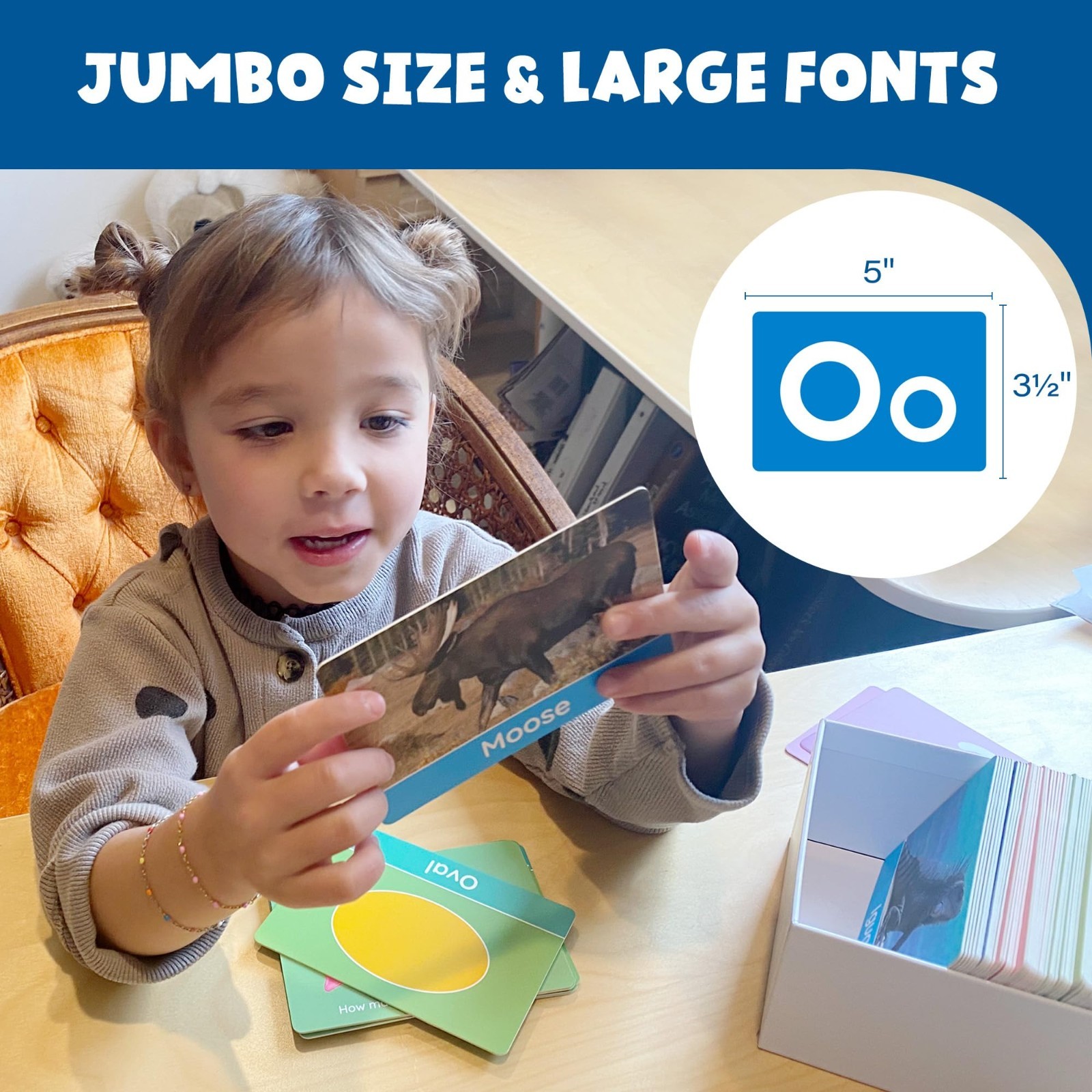 Extra Thick Educational Flash Cards for Toddlers – 250 Double-Sided Images, Alph