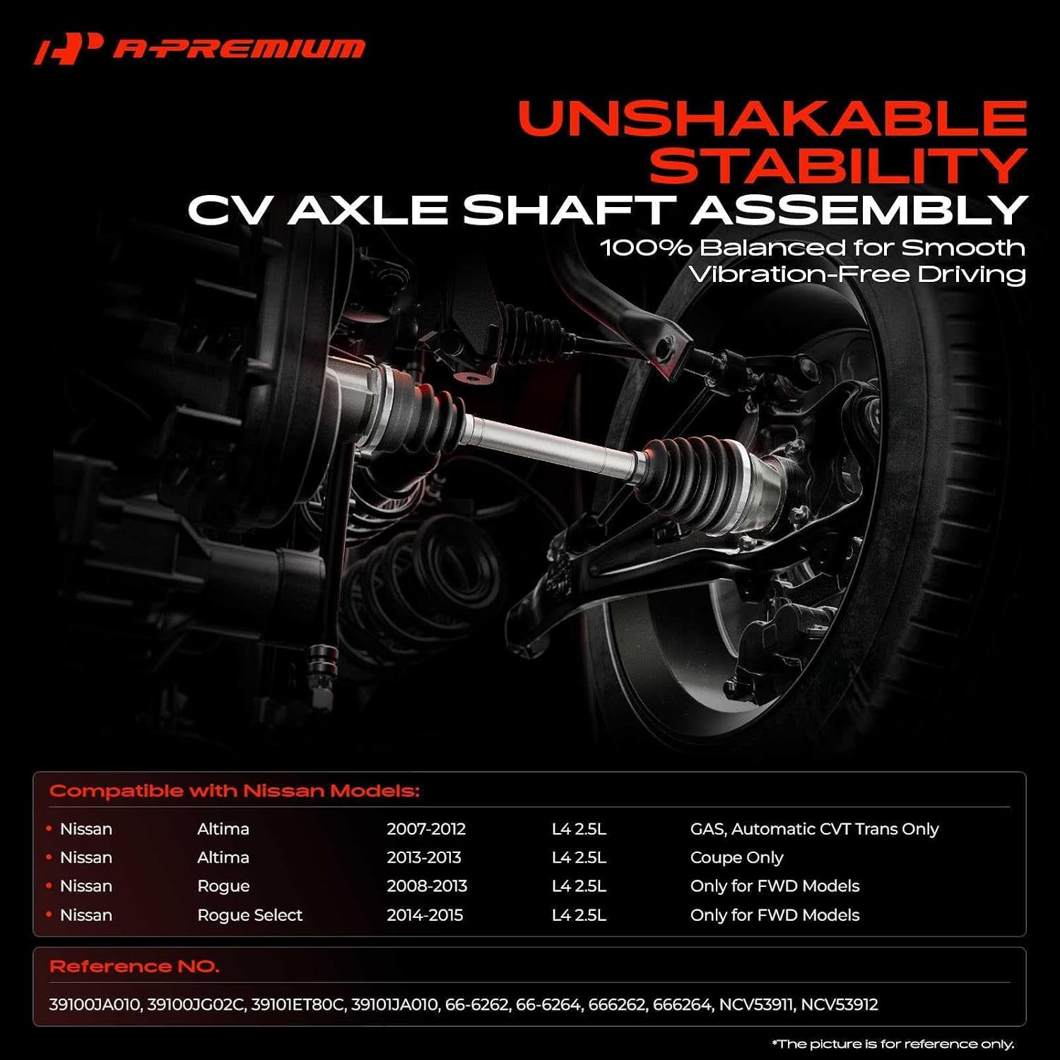 A-Premium Pair (2) Front CV Axle Shaft Assembly Compatible with Nissan Altima