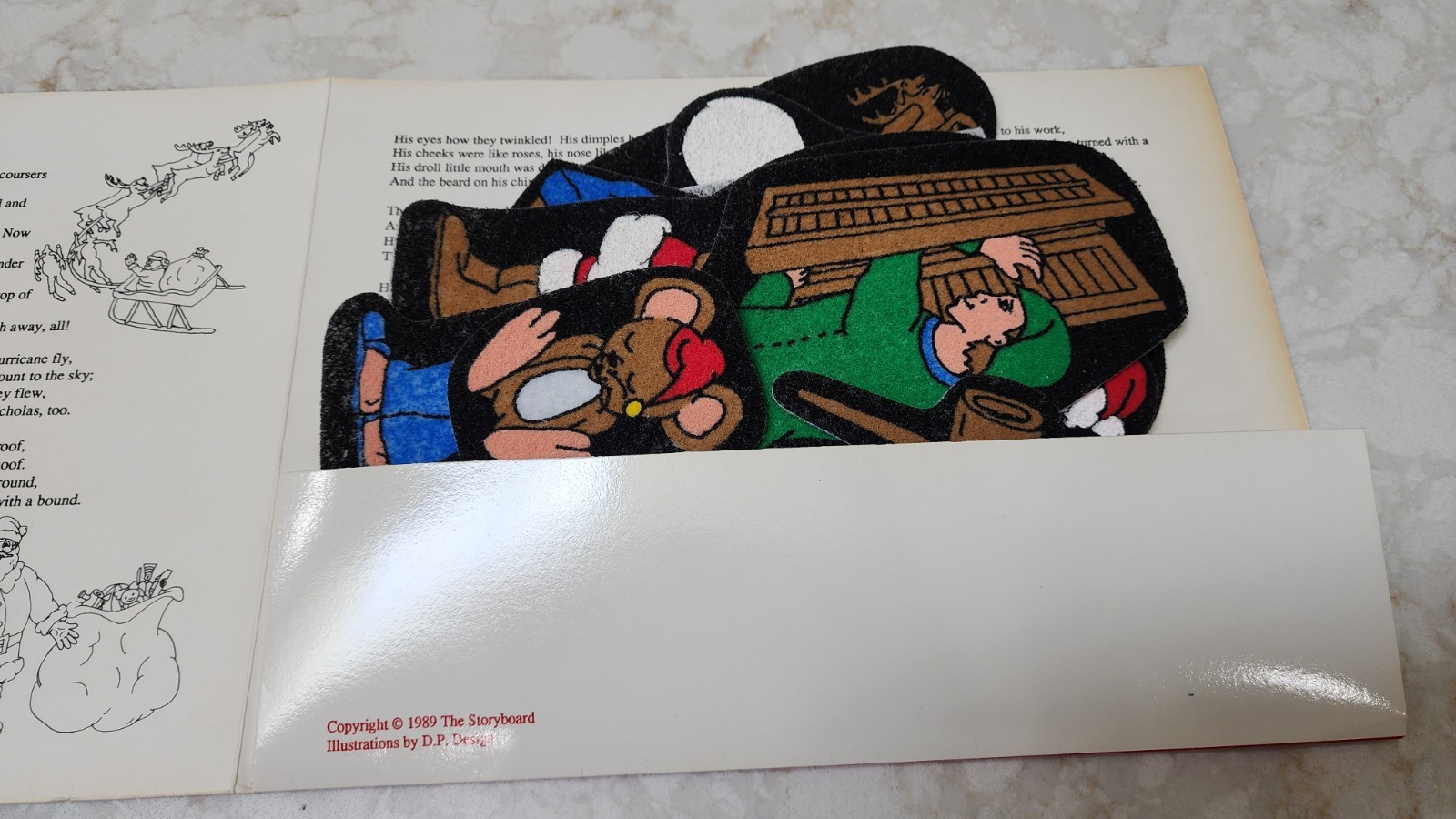 Flannel Board Story Board Kit With Painted Felt Graphics & Stories In Wooden Box
