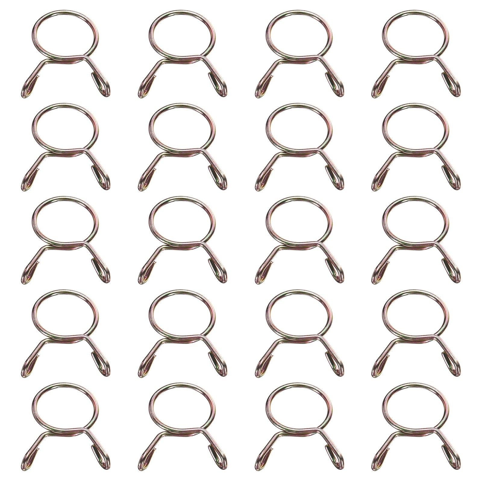 20Pcs 18mm ID 21mm OD Fuel Line Hose Clips 65Mn Spring Clips Clamps Gold