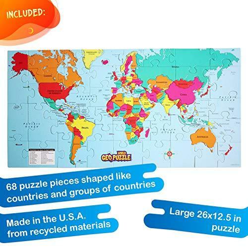 GeoToys — GeoPuzzle World — Educational Kid Toys for Boys and Girls, 68