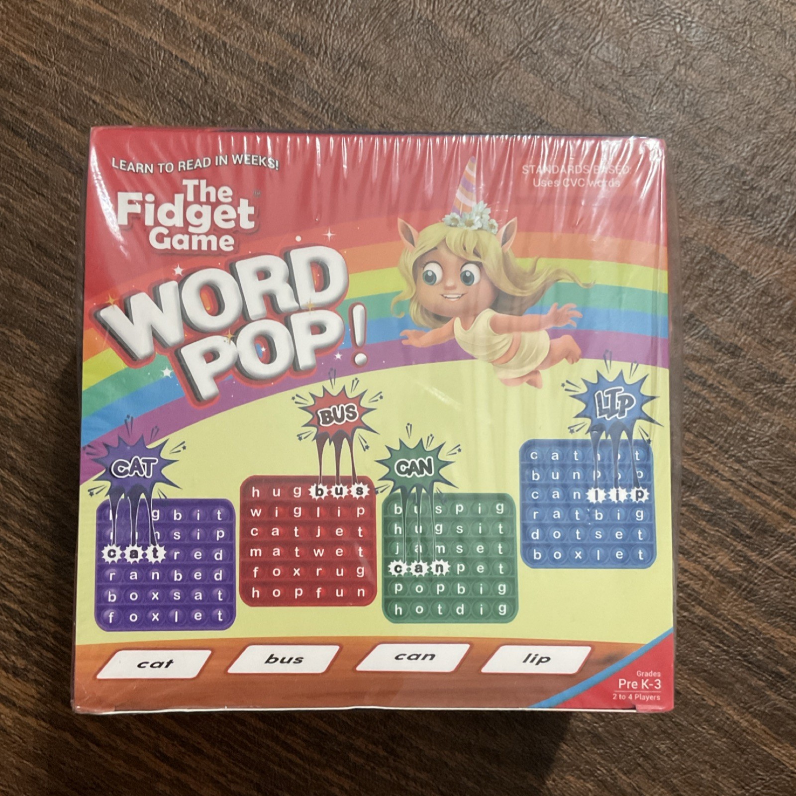 The Fidget Game Word Pop CVC Word Cards & Fidget Toys Pre K-3 Educational
