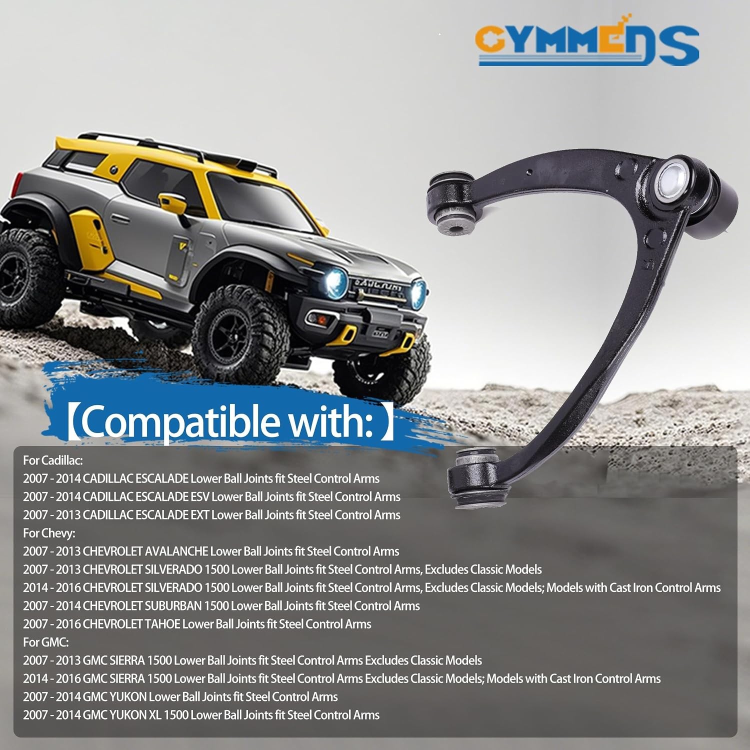 Front Upper Control Arms + Lower Ball Joints Suspension kit Replacement for 2007