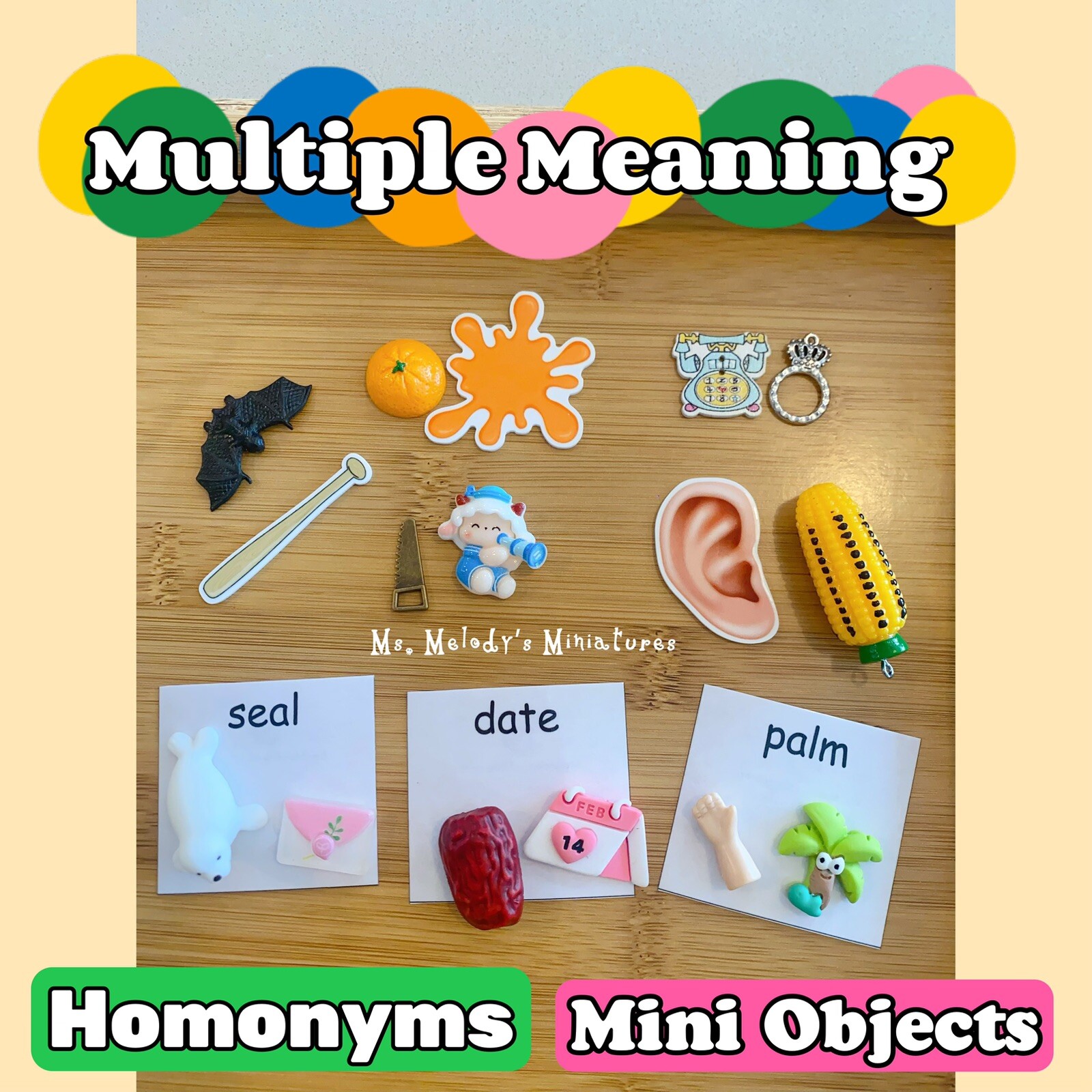Multiple Meaning Words Homonym Semantic Mini Objects Vocabulary Spelling SLP