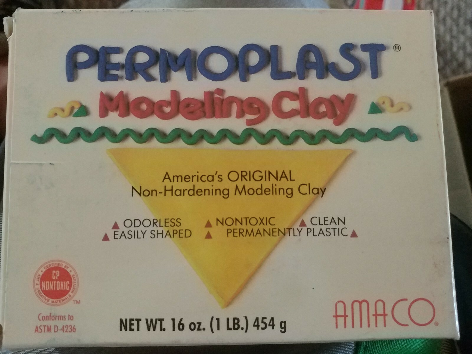 AMACO Permoplast Non-Toxic Modeling Clay Set, 1 lb.-gray-4 blocks-new