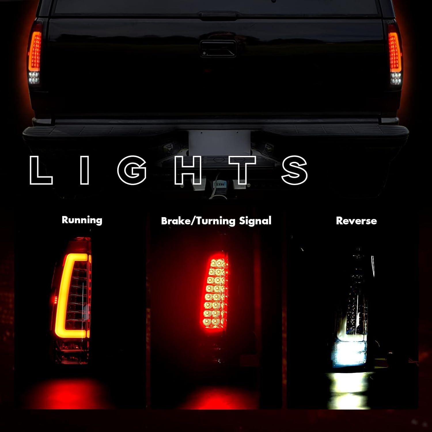 LED Tail Lights Chevy GMC 88-99 Smoked Replacement