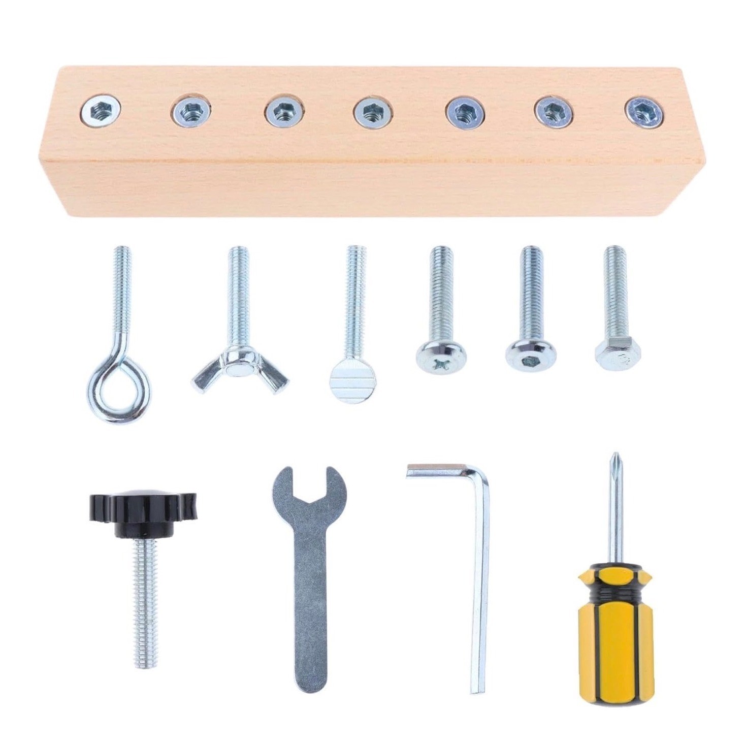 Montessori Wooden Screw Driver Board Set Fine Motor Skills Educational Toy