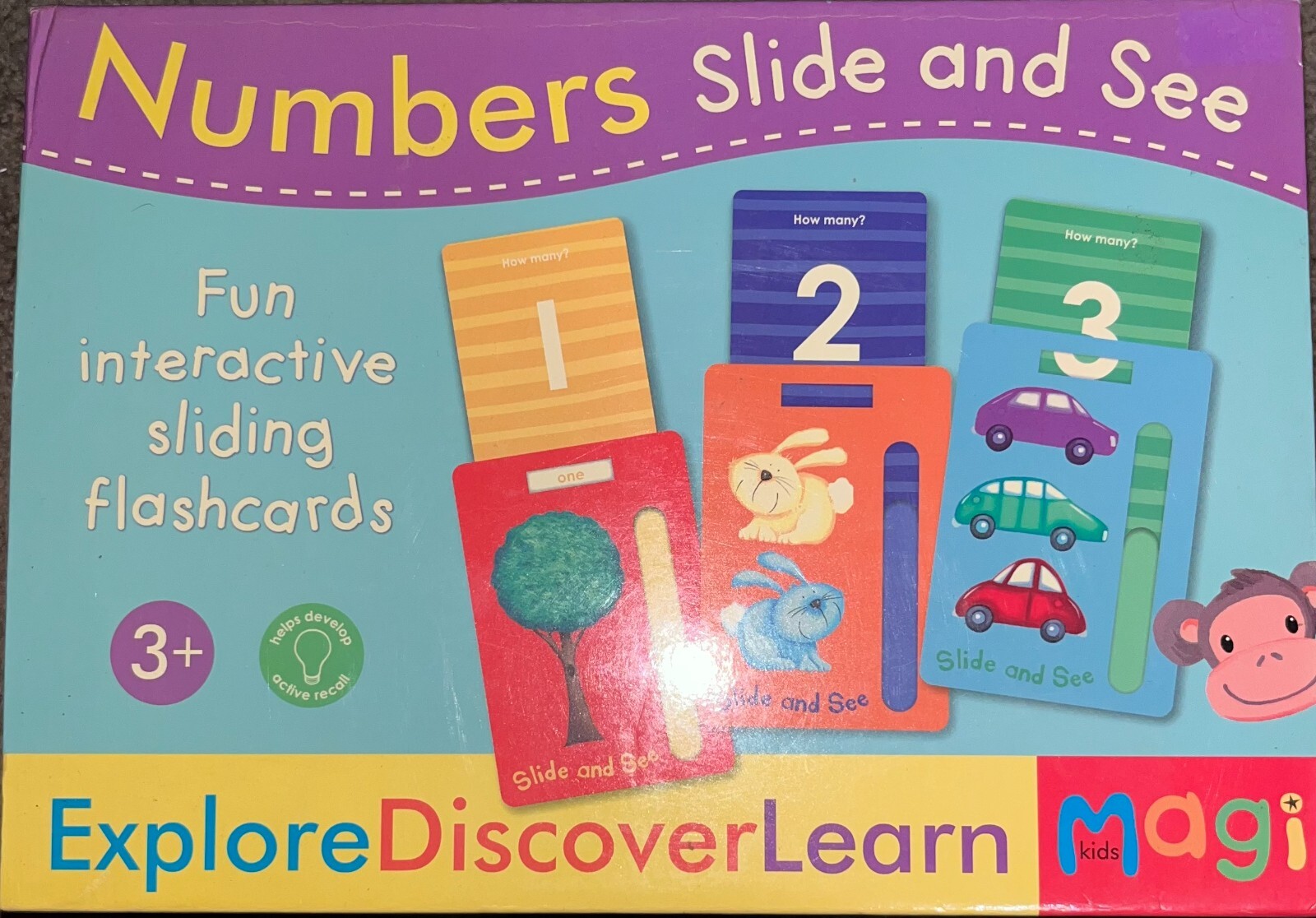 SLIDE & SEE NUMBERS Magi Kids Educational Study Cards Early Learning 2011 9:x-4