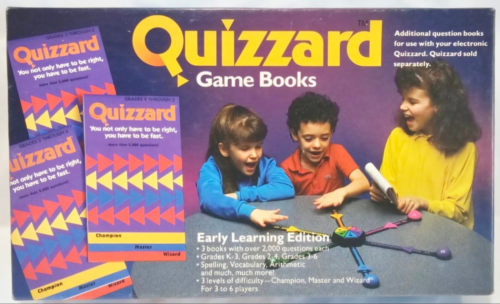 Vtg 1988 Quizzard Early Learning Edition Sealed Box 3 Game Books K-6 3-6 Players