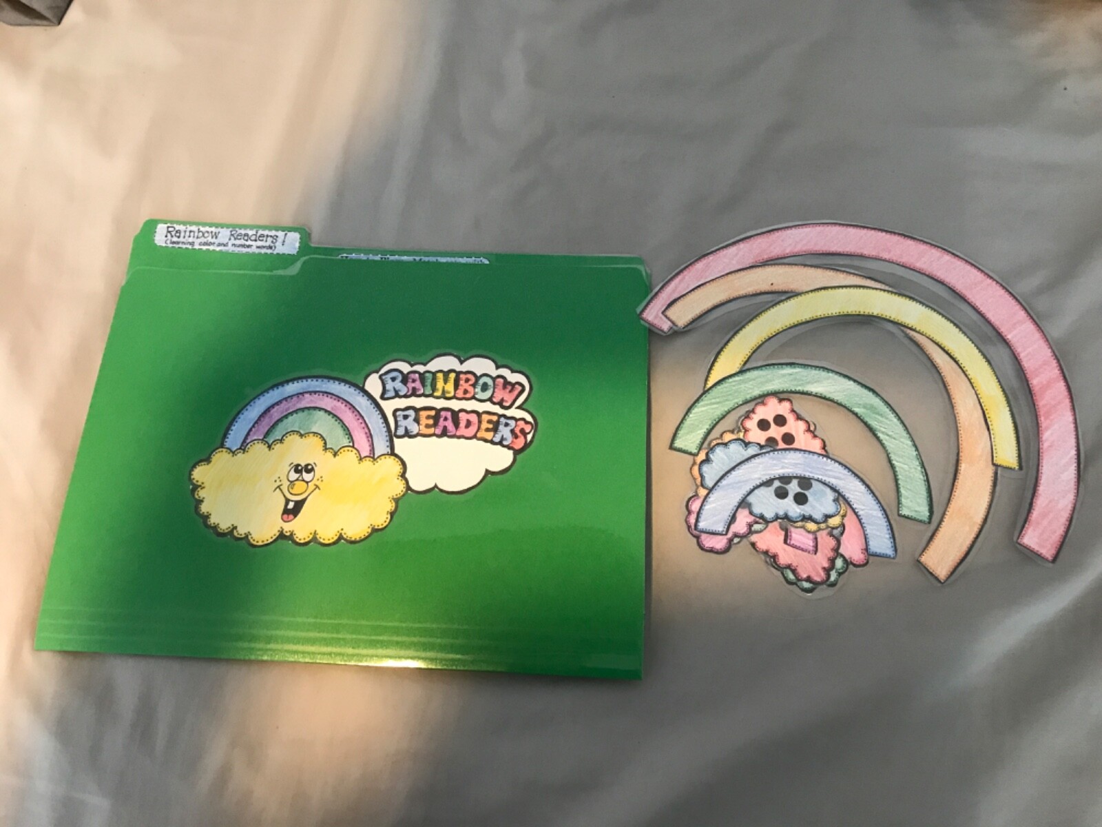 Rainbow Readers! Color number words K gr math file folder game teacher resource