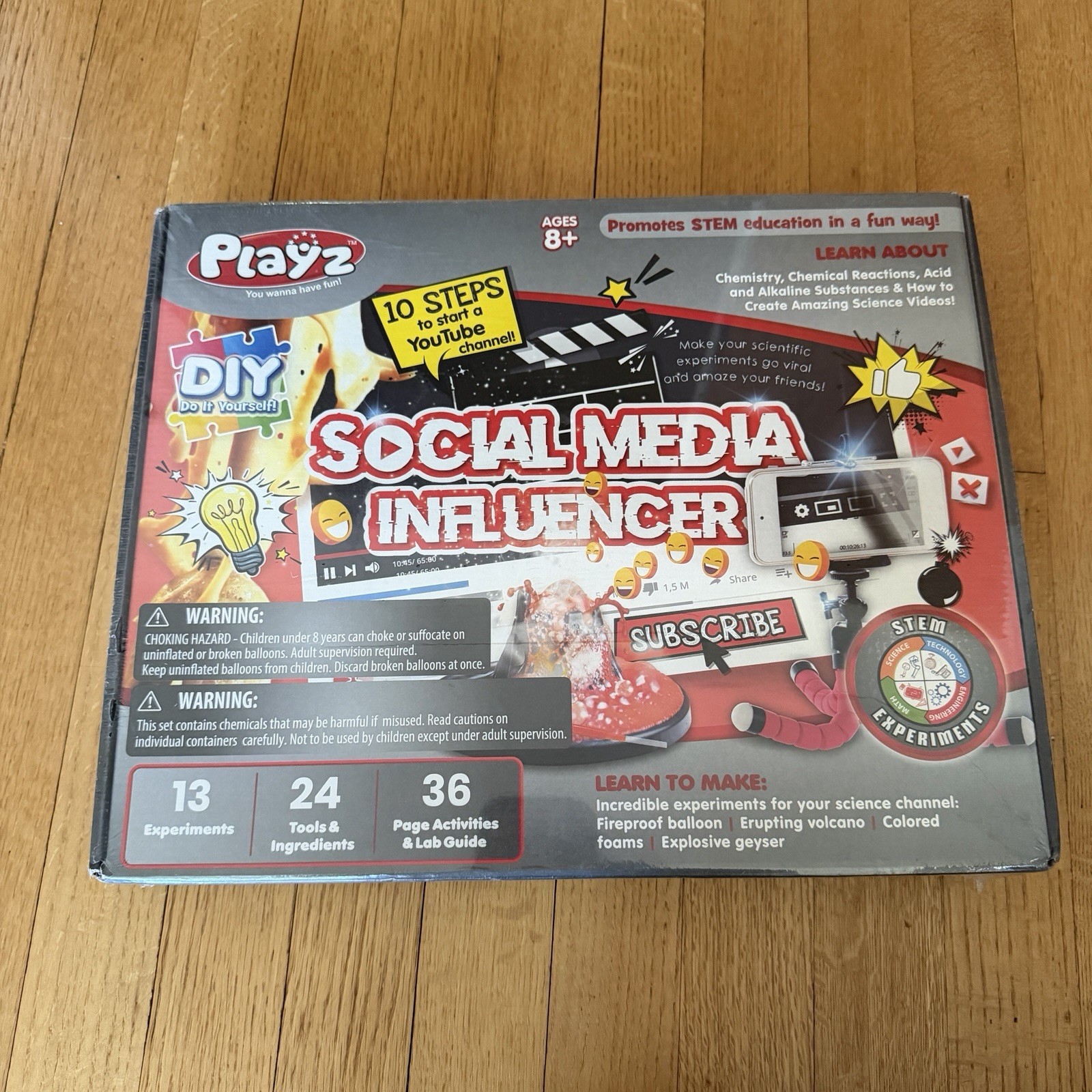 Playz Social Media Influencer DIY Science Kit STEM Toy Game 8+ NEW
