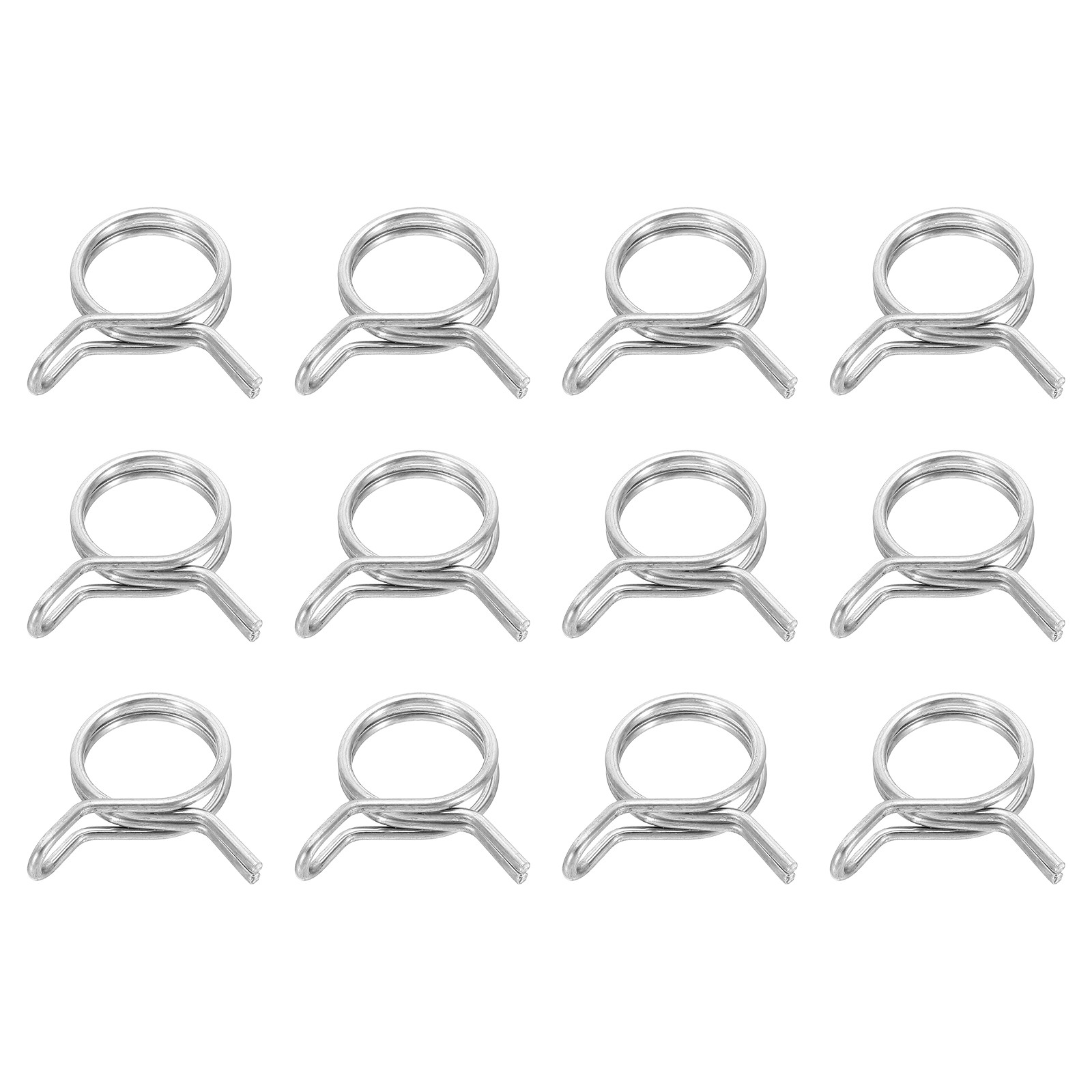 12Pcs 20mm ID 20-23.4mm OD Double Wire Spring Hose Clamp Spring Clips Clamps