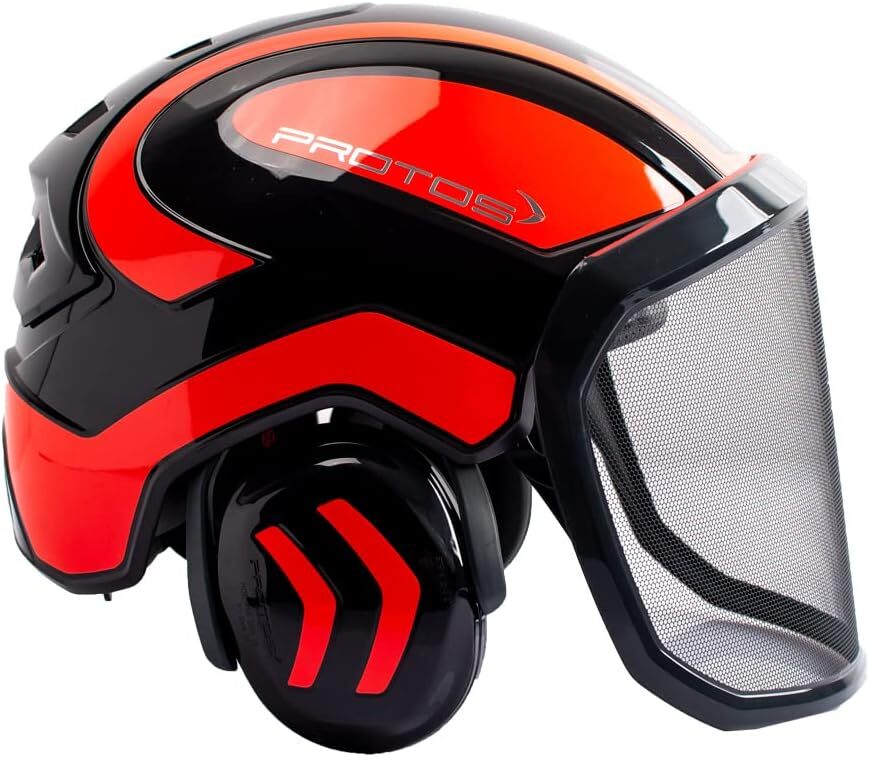 Protos Integral ARBORIST Helmet – Black and Neon Red