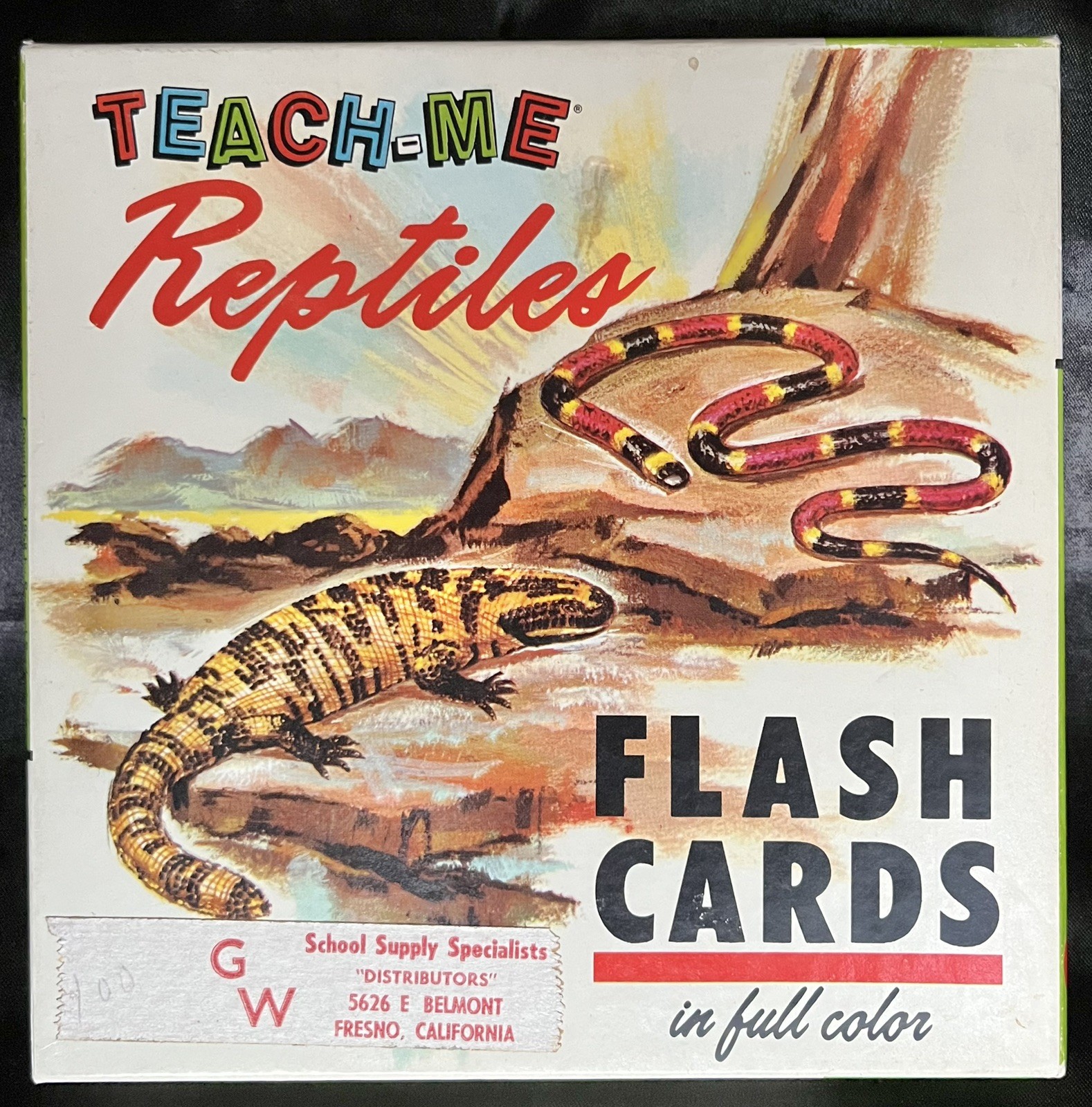 TEACH ME REPTILES Flash Cards Vintage 1968 Complete 48 Set Excellent Condition