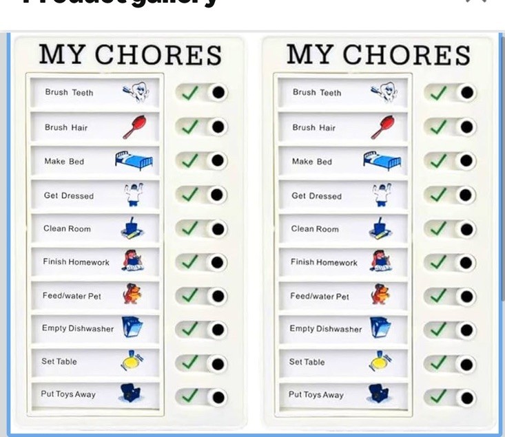 2 Pcs Dry Erase Chore Chart for Kids – Magnetic Checklist and to Do List Board f