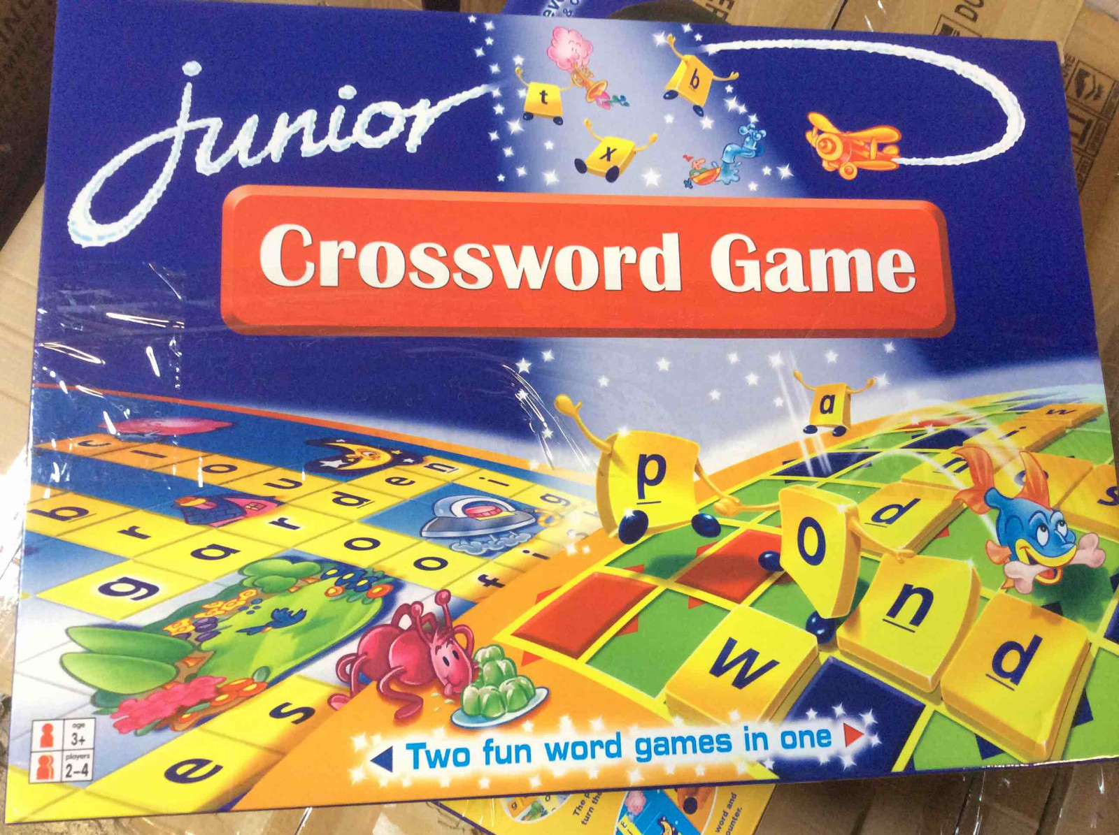 junior cross word game 2 GAMES IN ONE AGES 3 AND UP, 2- 4 PLAYERS