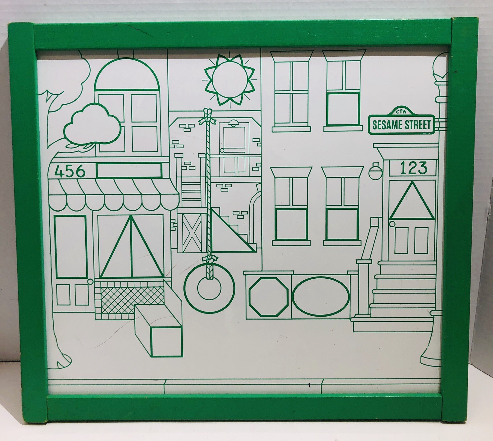 Vintage 1970s Sesame Street Magnetic Activity Learning Board 17.5” x 15.5”