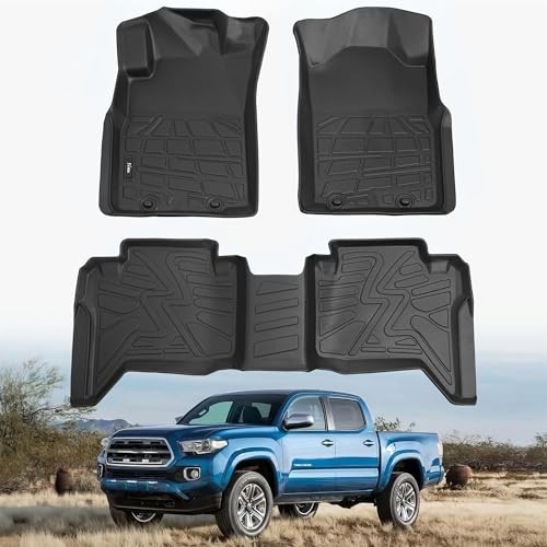 Floor Mats Fit for Toyota Tacoma 2005-2015 Double Cab (Footwell Coverage), Custo