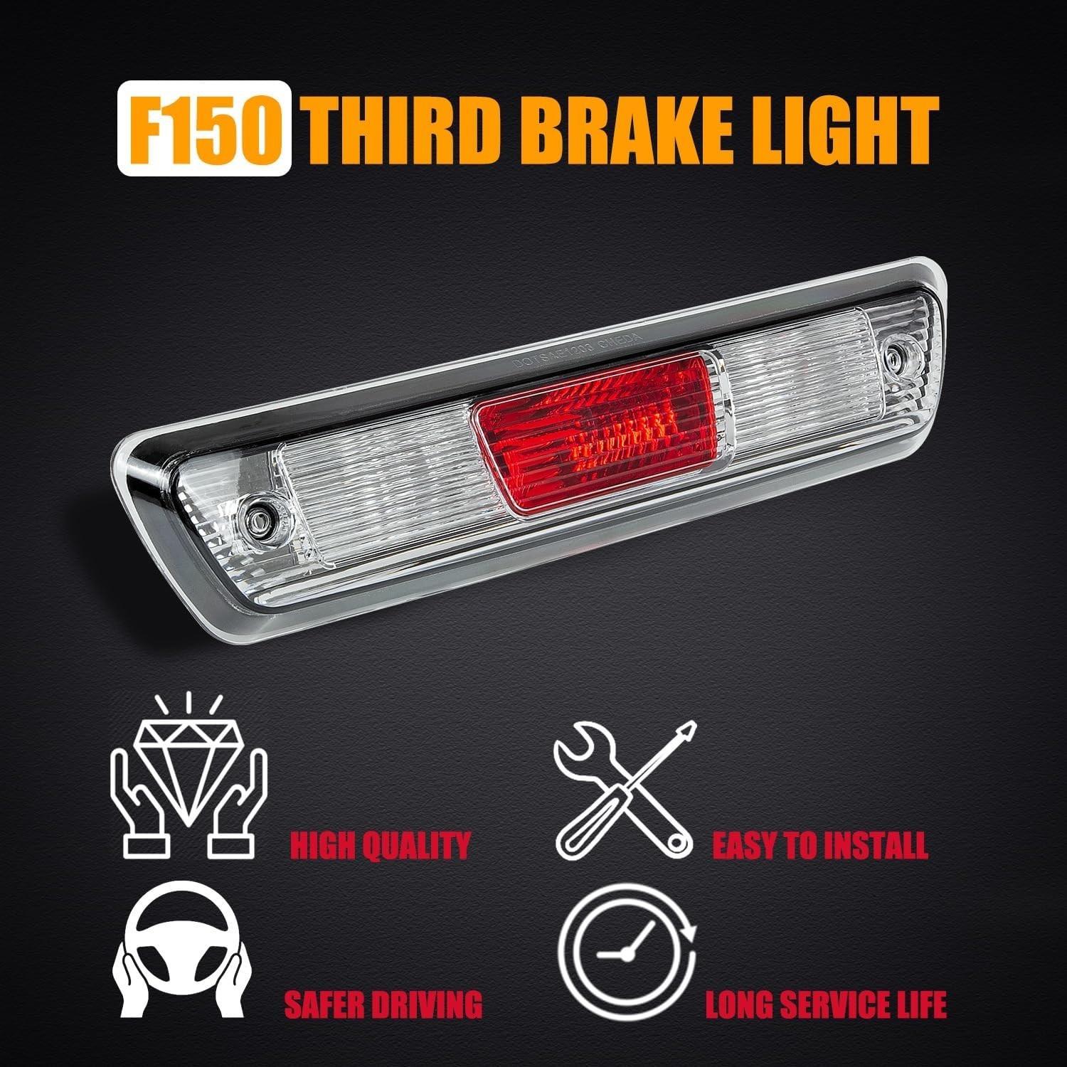F150 Third Brake Light Center High Mount Stop, Trunk Cargo Rear Tail