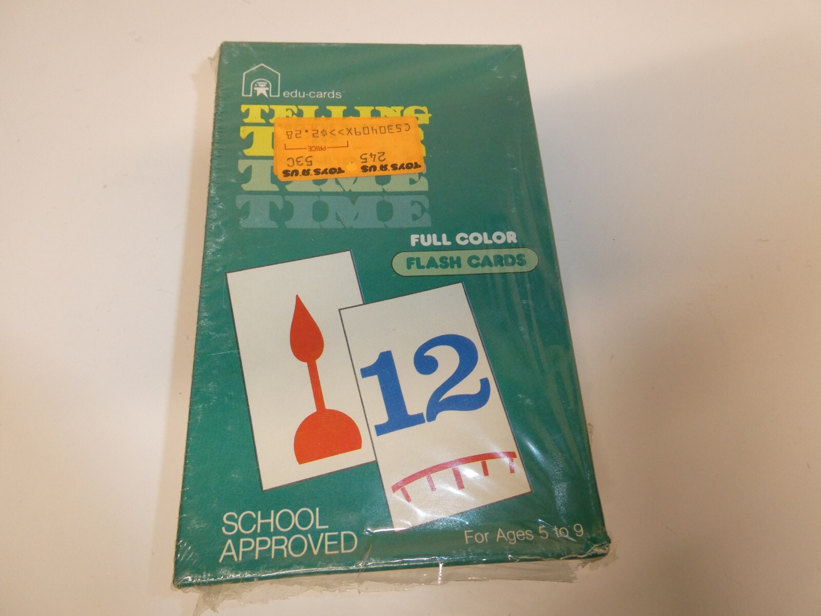 VTG New Sealed #245 Edu-cards Telling Time Flash Cards (Ages 5-9) Toys R Us
