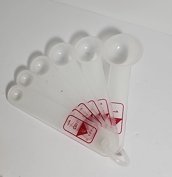 Learning Resources Measuring Spoons Homeschool Set of 6 Clear White Plastic