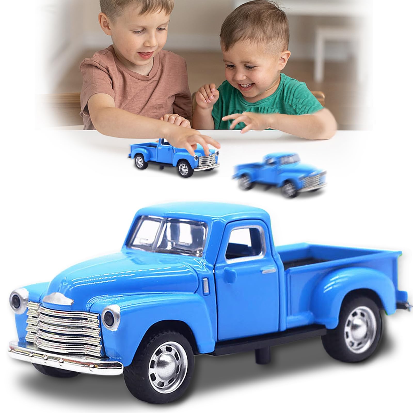 Little Blue Truck Toy for Toddlers 2 3 4 5 6 7 8 Year Old Boys Girls,1:32 Alloy