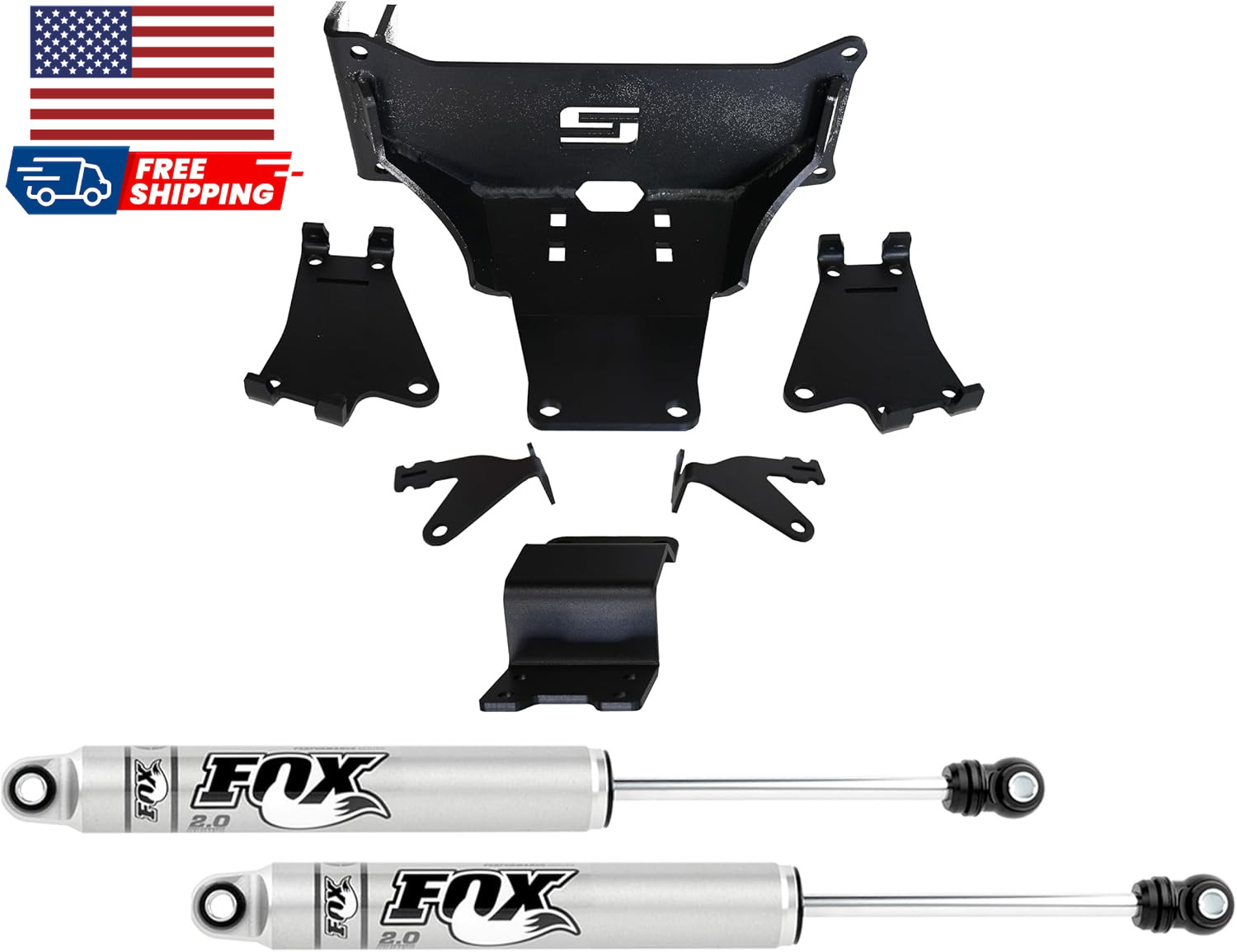 Realtruck Dual Steering Stabilizer Kit for Ford F-450/F-550 Fox 2.0 Cylinders