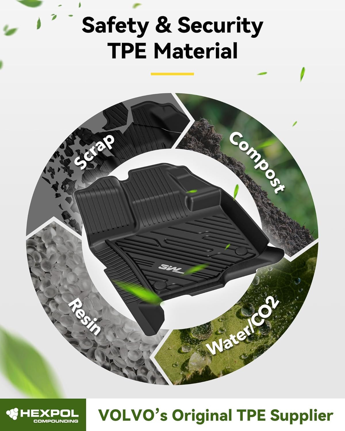 Floor Mats Fit for 2015-2024 2025 Ford F150 / F-150 Lightning Supercrew Cab, TPE
